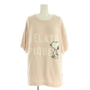 gelato pique PEANUTS セットアップ上下 ロゴジャガードプルオーバー 半袖 ショートパンツ ONE ピンク /MY
