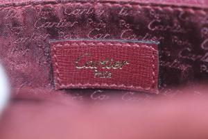 Cartier マストライン ハンドバッグ レザー ボルドー