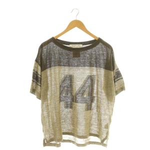 リネン 44 Tシャツ カットソー ニット F ブラウン ベージュ /DF OS