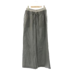 24AW ダブルベルトイージーパンツ ワイド 38 グレー /HK OS