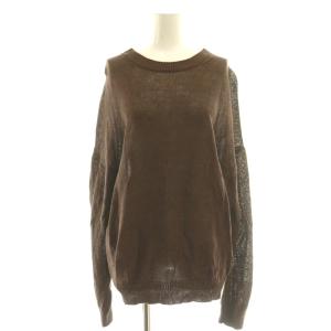 25SS LINEN BF KNIT PULLOVER ニット セーター ブラウン /DF OS