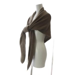L'Appartement 25AW Cashmere Triangle Wrap ニットストール 三角形 カシミヤ ブラウン /YO24