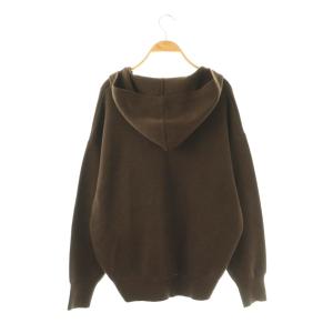 NOBLE 25AW 接結タック編みフードプルオーバー ニット カットソー パーカー ブラウン /DO OS