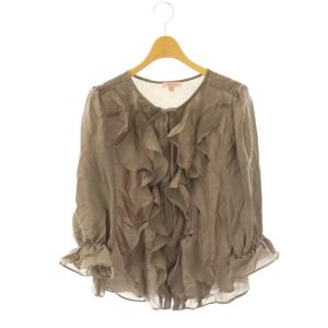 24AW 洗える PROMISE RIBBON FRILL ブラウス 長袖 フリル 4 モカ /DO OS