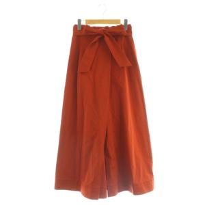 RESORT1 コットンギャバ ワイドキュロットパンツ ベルト付 36 レッド /MY OS