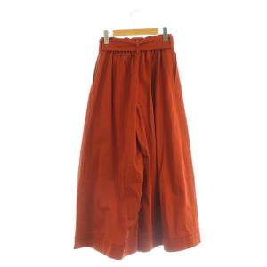Drawer RESORT1 コットンギャバ ワイドキュロットパンツ ベルト付 36 レッド /MY OS
