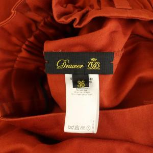Drawer RESORT1 コットンギャバ ワイドキュロットパンツ ベルト付 36 レッド /MY OS