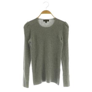 カシミヤシルクリブクルーネックニット セーター 長袖 1 グレー /MY OS