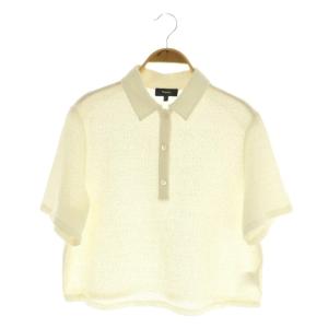TWEED TERRY CROPPED POLO ニットポロシャツ 半袖 S オフホワイト /MY OS