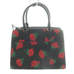 kate spade new york マディソン ローズ トス プリント ミディアム サッチェル 2WAY ハンド ショルダー レザー 黒 ブラック