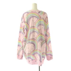 tsumori chisato SLEEP 虹 猫 パイル地 パジャマ セットアップ パンツ 長袖 3L ピンク マルチカラー /CX OS
