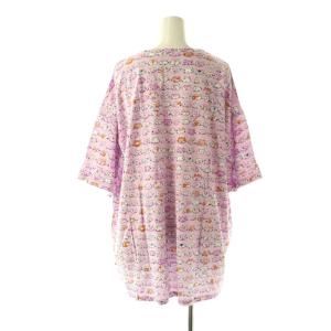 tsumori chisato SLEEP ネコ顔 パジャマ セットアップ ハーフスリーブ クロップドパンツ 3L ピンク マルチカラー /CX OS