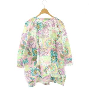 tsumori chisato SLEEP セットアップ 総柄 パジャマ カットソー 長袖 パンツ 3L ホワイト マルチカラー /DO OS