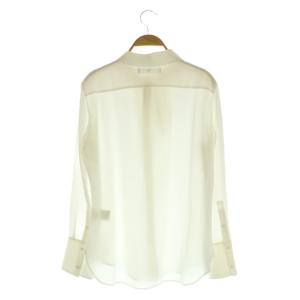 Y's YOHJI YAMAMOTO 長袖ブラウス 比翼ボタン シアー 38 ホワイト /MY OS