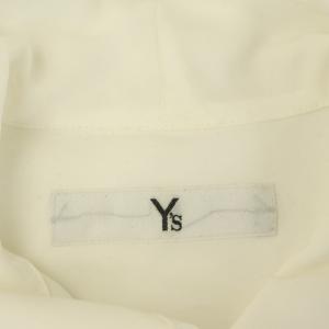 Y's YOHJI YAMAMOTO 長袖ブラウス 比翼ボタン シアー 38 ホワイト /MY OS