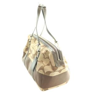 COACH キャンバス シグネチャー ハンドバッグ ベージュ F13551 /SS OS