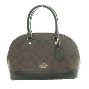 ラグジュアリー シグネチャー ミニ シエラ サッチェル ハンドバッグ レザー 茶 ブラウン F27583