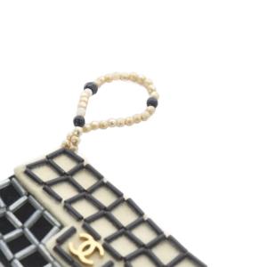 CHANEL 02A マトラッセ バッグモチーフ フェルト ブローチ ベージュ ブラック