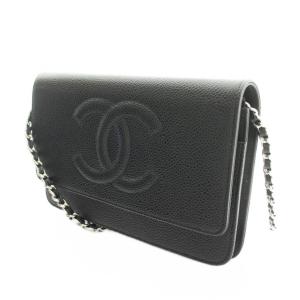 CHANEL チェーンウォレット キャビアスキン ココマーク 19番台