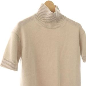 S Max Mara カシミヤ混 ハイネック 半袖ニット セーター XS モカベージュ /ES OS