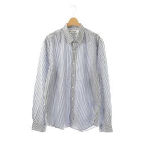 25SS FINBAR SHIRT シャツ 長袖 ストライプ L ブルー ホワイト /DO OS