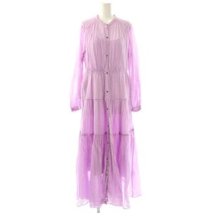Cotton Voile Tiered Maxi Dress ワンピース ティアード シアー パープル