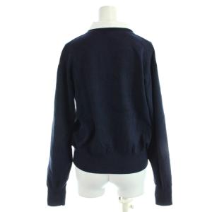 NATURAL BEAUTY BASIC 25AW 2wayカラーニットカーディガン セーター F 紺 ネイビー 長袖 付け襟 パッチポケット /AB