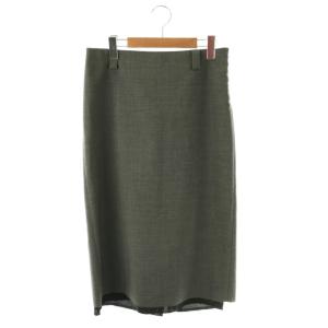 LOW WAIST STRAIGHT SK W TROPICAL スカート タイト カットオフ ウール