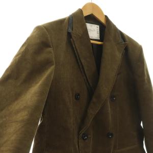 sacai コーデュロイダブルジャケット 2 ブラウンカーキ 25-03814M