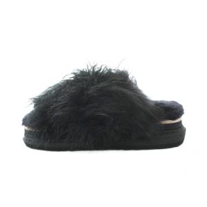 sacai Mix Faux Fur Sandals 41 26cm ブラック