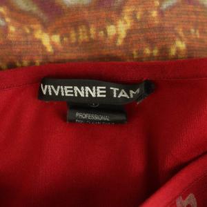 VIVIENNE TAM 総柄 パワーネット スカート ドレープ 1 レッド