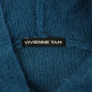 VIVIENNE TAM モヘヤ混ニット パーカー ジップアップ 0 ブルー /MY OS