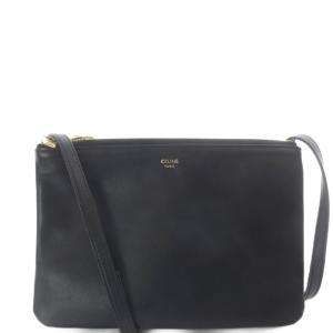 CELINE レザー トリオ スモール ショルダーバッグ ブラック