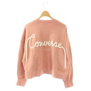 CONVERSE TOKYO BACK SPINDLE LOGO SWEAT スウェット トレーナー ピンク /DF OS