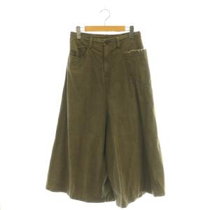 ヨウジヤマモト カットオフムラ染めクロップドワイドパンツ 1 ブラウン /DF OS
