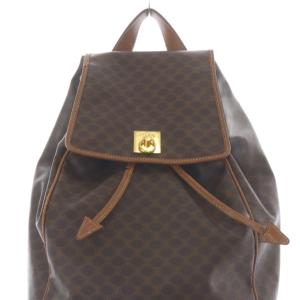 CELINE オールドセリーヌ マカダム柄 リュックサック 茶色 ブラウン /SR OH