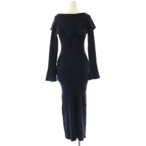 SNIDEL 25AW Sustainable デザインフロントニットワンピース F ネイビー /ES OS