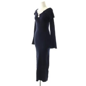 SNIDEL 25AW Sustainable デザインフロントニットワンピース F ネイビー /ES OS