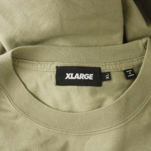 X-LARGE S/STシャツ XL 緑 グリーン クルーネック ロゴ刺繍 長袖 /AG OS SH