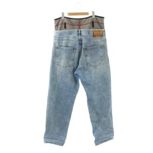 DIESEL レイヤードデニムストレートパンツ ジーンズ ボタンフライ W32 ブルー グレー /CX OS SH