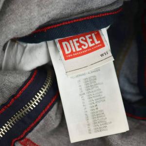 DIESEL レイヤードデニムストレートパンツ ジーンズ ボタンフライ W32 ブルー グレー /CX OS SH