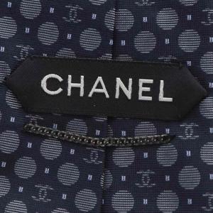 CHANEL ネクタイ ココマーク ドット柄 シルク ネイビー /YO26 SH OH