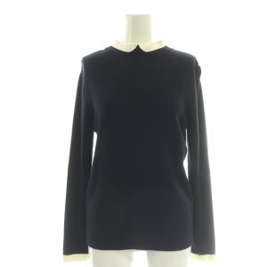 Cleric Collar Knit ニット プルオーバー 38 ネイビー /DF OS