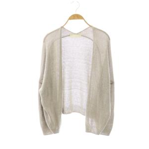 dry silk cardigan カーディガン ニット シルク M グレー /ES OS