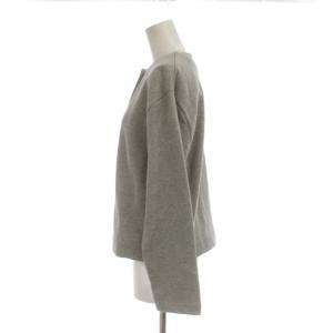SHIPS 25SS ラメ 裏毛 スナップボタン カーディガン F 灰色 グレー ノーカラー 長袖 /AG OS