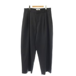 LINE DOUBLE PLEAT VOLUME PANT M ブラック