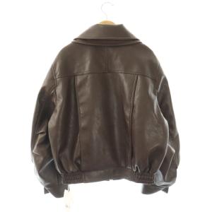 SNIDEL ビッグスタンドカラーレザーブルゾン 0 ブラウン