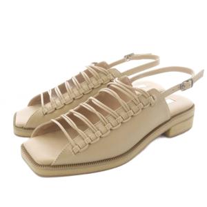 BUNDLING SANDAL サンダル ストラップ レザー スクエアトゥ M ベージュ /SR