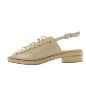Ameri VINTAGE BUNDLING SANDAL サンダル ストラップ レザー スクエアトゥ M ベージュ /SR