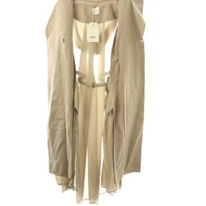Ameri VINTAGE シースルートレンチコート ロング ベージュ グレージュ /DO OS
